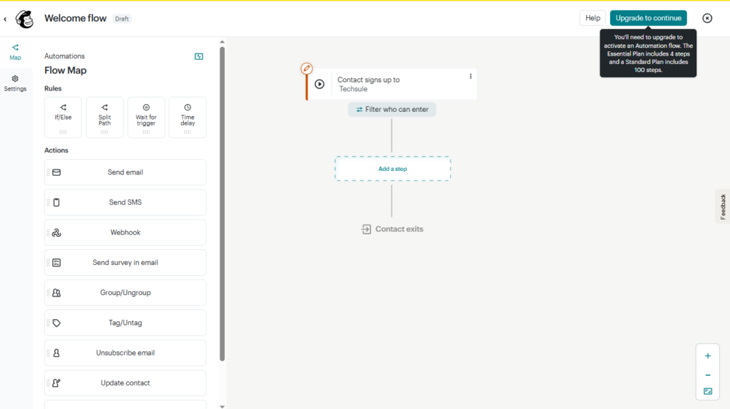 Mailchimp automation builder for customer journey workflows