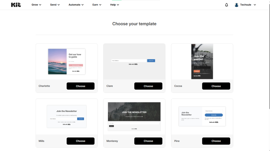 Kit form templates for subscriber growth